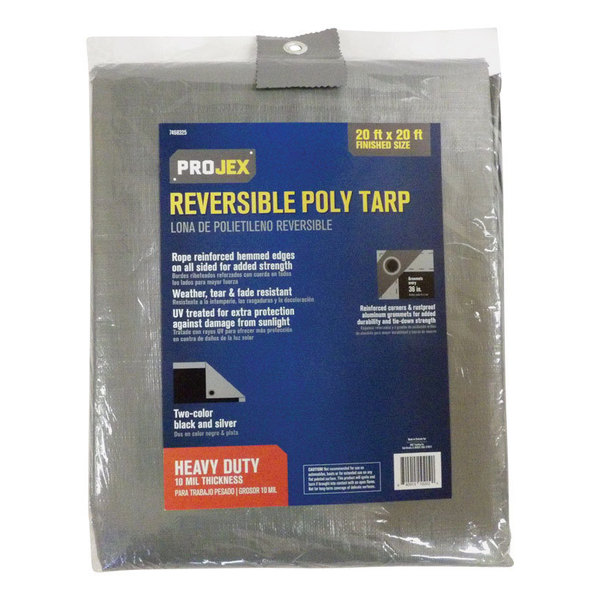 Projex 20 ft x 20 ft Heavy Duty Tarp, Silver/Black PROJSB2020